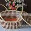 Storage Bamboo Basket With Handle For Picnic