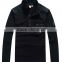 Men's 65% polyester 35% cotton with logo patch zipper collar and pocket military polar fleece jacket