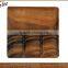 12" square tray with 4 section wooden tray for food