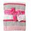 Blue And Pink Baby Striped Chenille Blanket