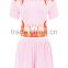 Custom Design Women Flame Print Baby Pink PJ Set Cotton Short Pajamas Summer Nightwear