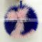 Fur pom pom keychain whole fox fur accessory alphabet bag charm