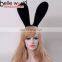 Holiday Party Fabric Black Sexy Rabbit Ear Headbands for Sexy Lady