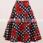 rock n roll party club black white polka dot red floral a line midi skirt for women