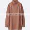 creat your brand winter fashion blank mock neck turtle neck women pullover oversized sweatshirt