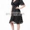 6019# Short Sleeve Polka Dot Elegant Chic Women Clothing Summer Chiffon Maxi Dresses Maternity Plus Size Sun Dress