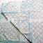 Queen Size Indian Voile Cotton White And Troq Hand Block Printed AC Quilt Dohar