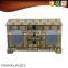 Rectangular cabinet box three drawers two grib weave bamboo decorative pattern cardboard storage box