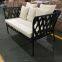 Mid Century creamy white Small Living Room couch aluminum wicker outdoor lounge furniture dubai