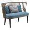 Modern Luxury Living Room Fabric Wooden Two Seat Sofa