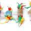 Amazon hot selling China supplier colorful pet toy cat throwing feather ball with bells