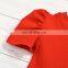 plain red top and rose pattern bell bottom 2pcs beautiful Baby Girl boutique suit
