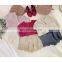 4689 Small MOQ for customer korean style kids boutique clothing shorts girl