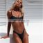 Brand Bikini Set Sexy Deep V Neck Backless Women Swimming Suit 2019 Lady Pure Color Brazilian Push Up Bikinis Beach Bathing Suit