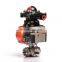DN40 T type KLQD brand pneumatic operated stainless steel 3 way pneumatic control valve