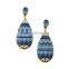 Earrings in Ear Chain Blue Stone for Nipples Double Face Silver Ball Sun and Moon Arete Dije Colgado Colgante Para Dama