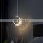 Modern LED Creative Pendant Lights Moon Crystal Hanging Lamps Living Room Light Fixture Home Decoration