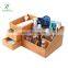 Makeup Organizer, Bamboo Wood Vanity Countertop Organizer Cosmetic Jewelry Storage Tray with Drawers for Bathroom