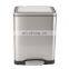 High quality thick material 30 Liters classify trash can soft closed anti-fingerprinting pedal bin kitchen use rubbish pedal bin