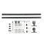 Black 120KG 2M Track Top Mount Heavy Duty Sliding Barn Door Hardware Kits