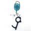 Custom Laser Logo Soft Silicon Tips Metal Door Opener No Touch Key with Retractable Pull Reel