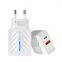 2022 Travel Adapter USB C Port EU/US Plug USB 2A 3A Cell Phone LED Charger for mobile phone