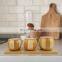Bamboo Container Spice Jar Salt Box Set For Kitchen With Lids And Spoons