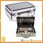 Custom silver hard shell aluminum makeup vanity case, cosmetic storage travel carrying case