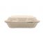 8 Inch 3-compartment Take Out Compostable Biodegradable Sugarcane Clamshell Containers Food