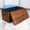 Foldable storage polyester ottoman-Wood Grain