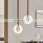Simple Hanging Pendant Light Round Luxury Modern Alabaster Led Chandelier For Living Room Home