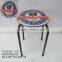 custom pattern metal round chair, vintage bar chair, antique bar chair