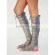 Lady flat shoes fashional brand shoes lace up over the knee flat sandal shoes grey color woman flat sandals