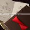 Hot sale charming & high-end golden & white wedding invitations with red bow