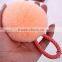imitate rabbit hair POM POM ball Pendant knit leather keychain