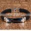 Novelty Products Chinese Blue Plating Cross Black Silicone Bracelet With Logo Quality Choice