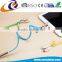 China Factory Supplier Colorful Zipper USB Cable 2in1 USB Power and Data Cable Zipper