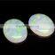 man-made oval flat bottom cabochon white loose opal