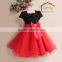 2015 new style girl Party black with blue bow Dress Children princess dress baby girl party dress children frocks designs GZ G12