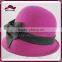 Ladies wool felt hat wool cloche hat with bow