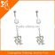 BR01717 crystal belly button rings , dangle moon and star belly navel ring