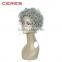 brazilian virgin human hair natural grey mommy wig, fashion kinky curly cosplay wig