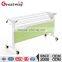 ZD-04 small metal folding table with wheel and front modesty panel