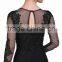 ABI-09 See Through Appliques O-neck Long Mother Dresses with Long Sleeves Custom made Mother Of the Bride Dresses
