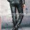 Fashion Men's Casual Skinny Slim Fit PU Pants Black Faux Leather Trousers