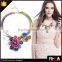 Boho Colorful Multi Flowers Necklace,Fashion Statement Shourouk Choker Necklace