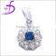 925 silver gemstone inlay flower pendant for girls