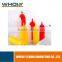 Red, Yellow and Clear Plastic Squeeze Bottle with Nozzle