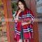 Yiwu Arrows Qualified Made Traditional Classis Checked with Tassel and Fur Ball Women Winter Shawl Scarf Oversize Acrylic Warm