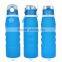 BPA free flexible collapsible silicone water bottle with PP cover